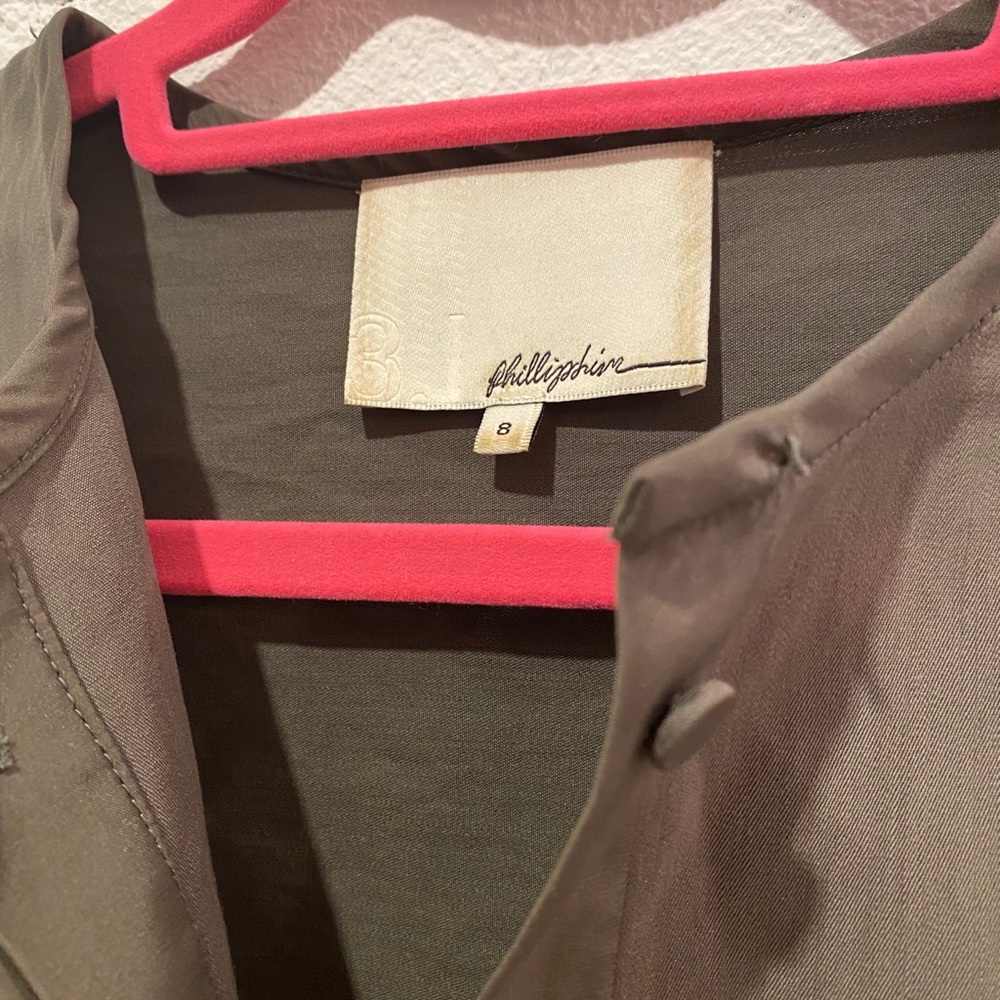 Phillip Lim 3.1 Grey Safari Tunic Blouse 8/M MNZ